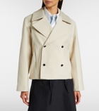 Bottega Veneta Intrecciato striped wool and cotton peacoat