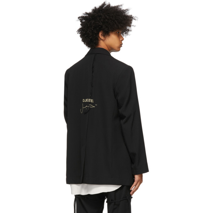 Song for the Mute Black Oversized Script Blazer Song for the Mute