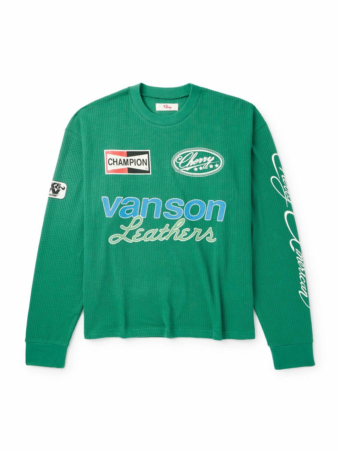 Cherry Los Angeles - Printed Cotton-Mesh T-Shirt - Green CHERRY LA