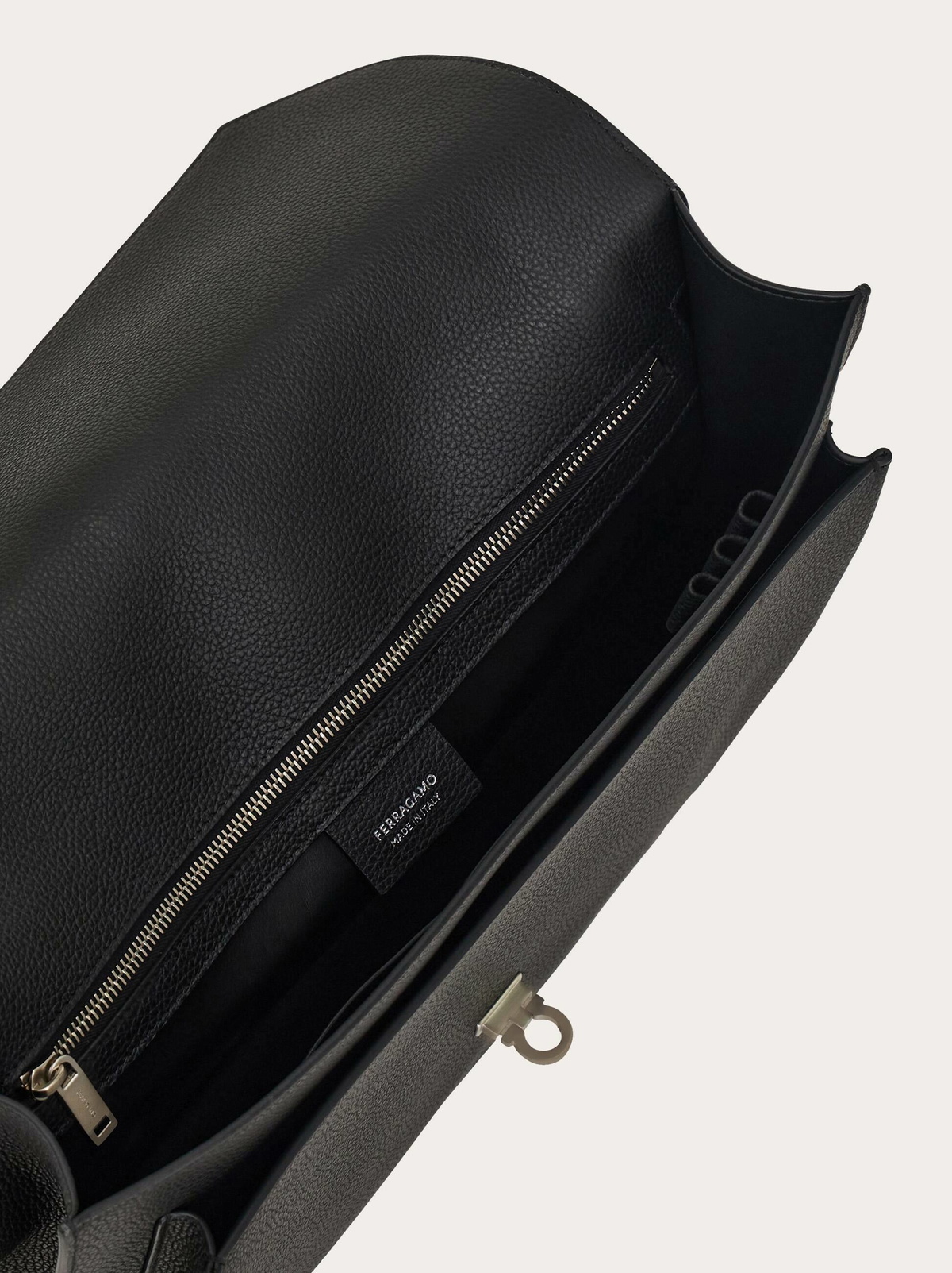 Ferragamo Mens Hug buckle briefcase in Black