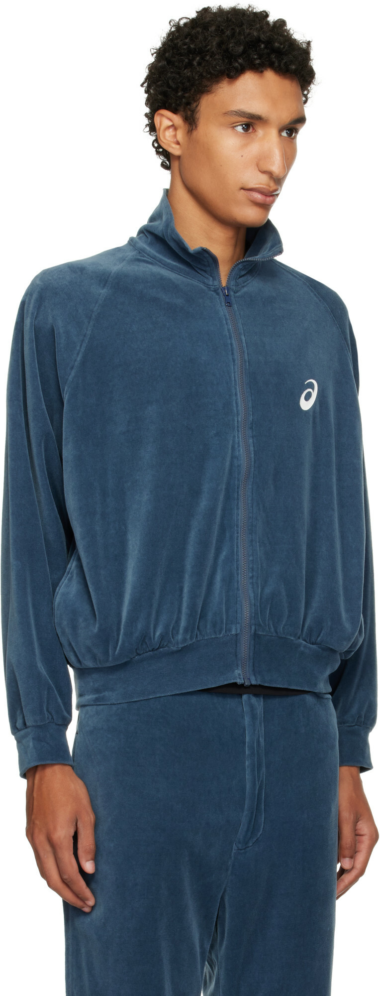 Y*u様 SOSHIOTSUKI ASICS VELVET TRACK JACK SOSHIOTSUKI Blue Asics Edition Vintage Velvet Track Jacket SOSHIOTSUKI