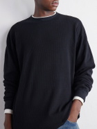 OrSlow - Waffle-Knit Cotton T-Shirt - Black