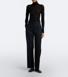 The Row Yda pinstripe wool straight pants