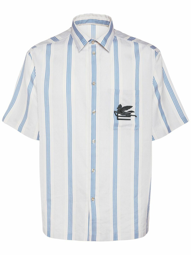 Photo: ETRO - Logo Striped Short Sleeve Shirt
