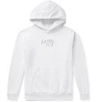 Sorry In Advance - Crystal-Embellished Fleece-Back Cotton-Jersey Hoodie - White