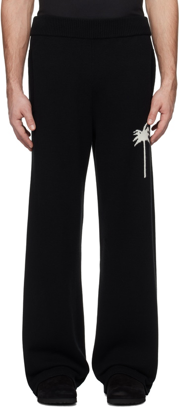 Photo: Palm Angels Black Palms Knit Sweatpants