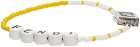 Fendi Yellow & White Beaded 'Forever Fendi' Bracelet