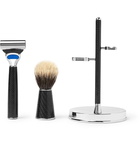 Lorenzi Milano - Three-Piece Carbon-Fibre Shaving Set - Black