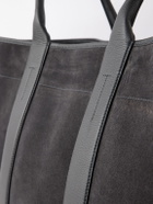TOM FORD - Leather-Trimmed Suede Weekend Bag - Gray