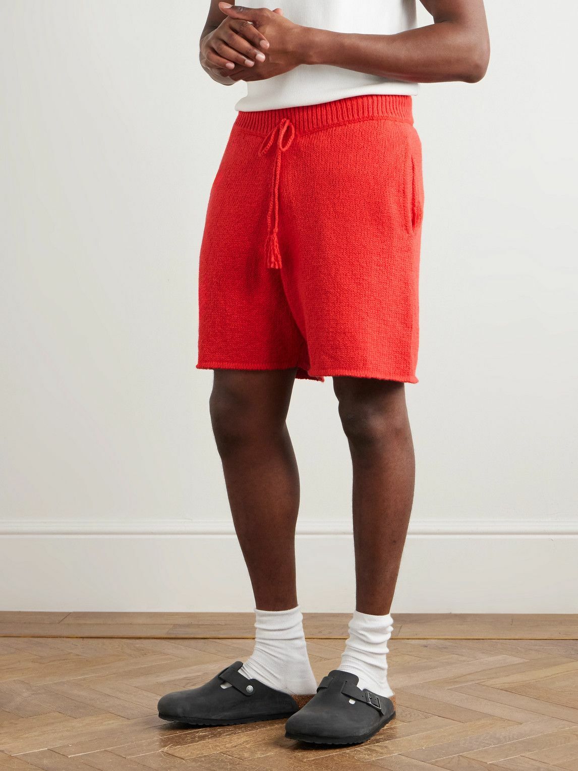 Cherry Los Angeles - Straight-Leg Cotton Drawstring Shorts - Red