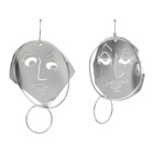 JW Anderson Silver Moon Face Earrings