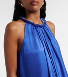 Poupette St Barth Cleo embellished floral satin minidress