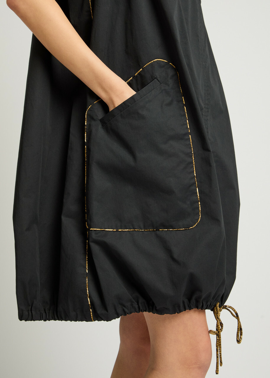 Dries Van Noten Dattia Cotton-poplin Mini Dress Black