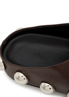 A.W.A.K.E Mode Gabi Studded Leather Clogs Brown