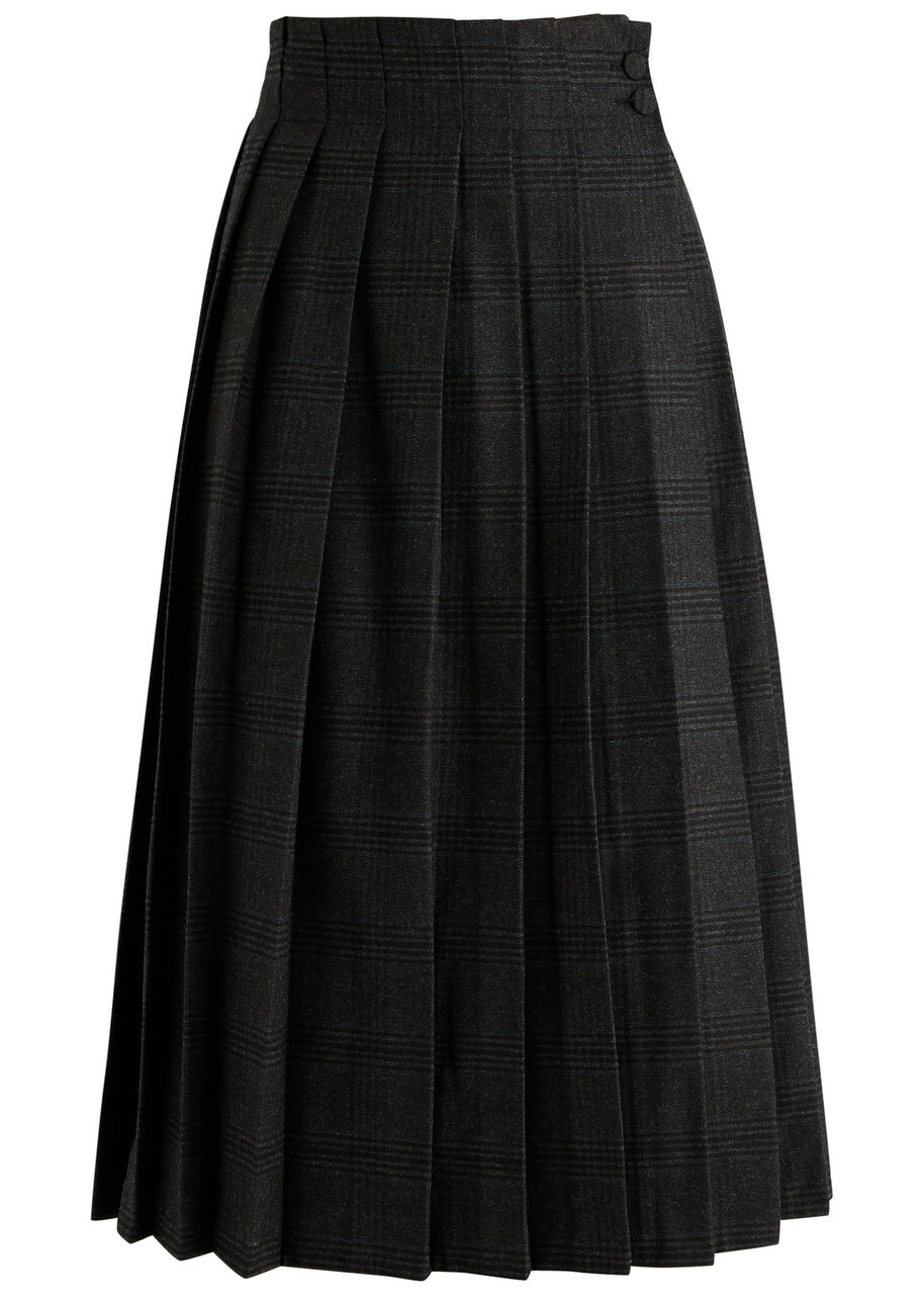 Remain BY Birger Christensen Pleated Wool-blend Midi Wrap Skirt Grey