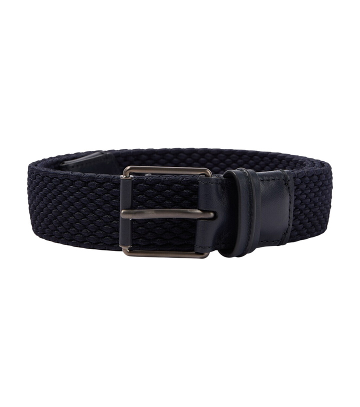Photo: Zegna Braided leather-trimmed belt