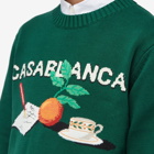 Casablanca Men's Orange Crew Knit in Green