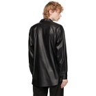 Sasquatchfabrix. Black Faux-Leather Open Collar Shirt