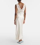 Rixo Matilde lace-trimmed satin slip skirt