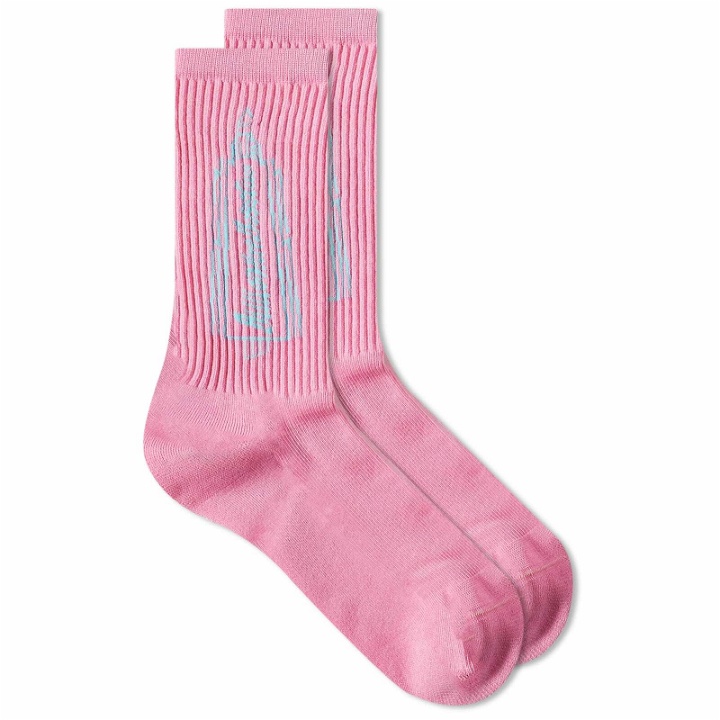 Photo: Billionaire Boys Club Men's Rocket Logo Socks in Pink