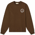 Museum of Peace and Quiet Men's Long Sleeve Badge T-Shirt in Brown