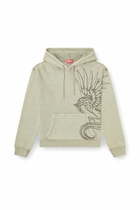 Diesel Hoodie in textured cotton mesh - Sweaters Mens in Beige