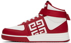 Givenchy Red & White G4 High-Top Sneakers