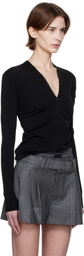 Alexander Wang Black Long-Sleeve High-Neck Cardigan