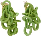 Completedworks SSENSE Exclusive Green Wood Earrings