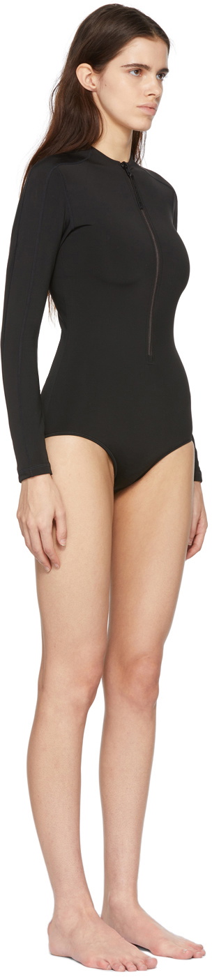Y-3 Black Long Sleeve One-Piece Swimsuit