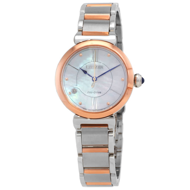Photo: Citizen L Series Eco-Drive Mother of Pearl Dial Two-Tone Ladies Watch EM1074-82D