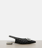Manolo Blahnik Maylura raffia-effect slingback flats