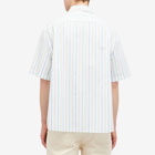 Acne Studios Men's Sarlie Face Short Sleeve Stripe Shirt in Blue/Green