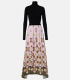 La DoubleJ Lunaria Foulard printed maxi dress