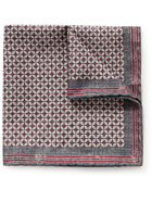 BRUNELLO CUCINELLI - Reversible Printed Silk Pocket Square