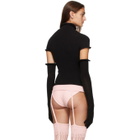 ISA BOULDER SSENSE Exclusive Black Bloom Gloves Turtleneck