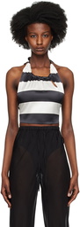 Silk Laundry Black & White Halter Camisole