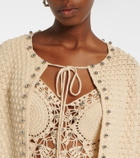 Rabanne Embellished crochet cotton cardigan