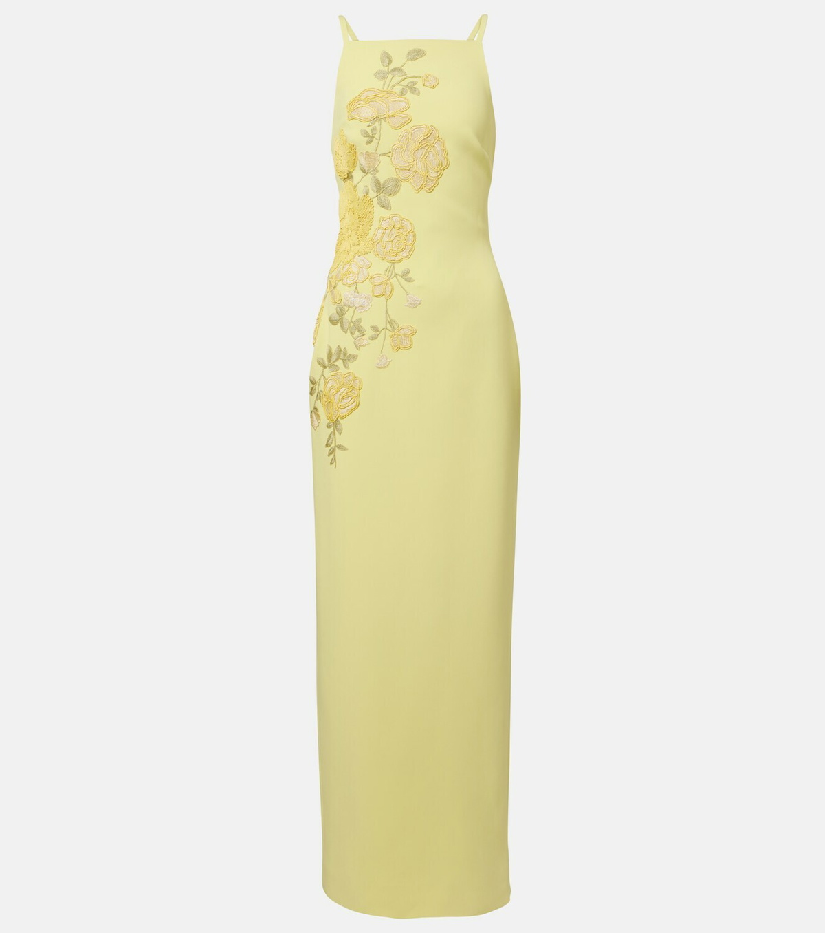 Elie Saab Embroidered halterneck cady maxi dress