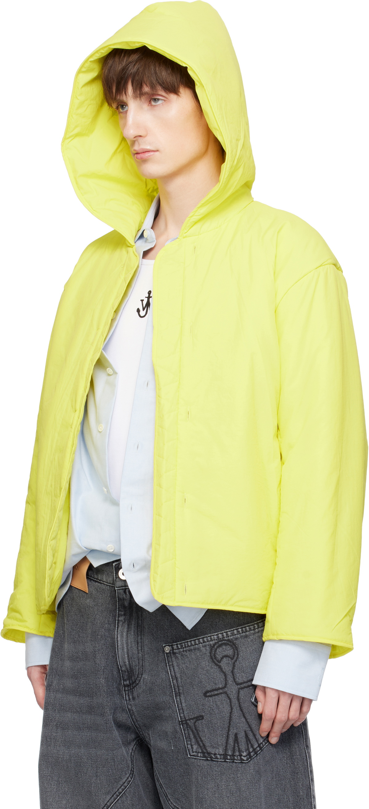 JW Anderson Navy & Yellow 'Real Sleep' Bomber Jacket