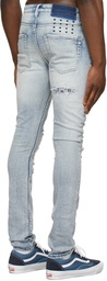 Ksubi Blue Van Winkle Fire Patch Jeans