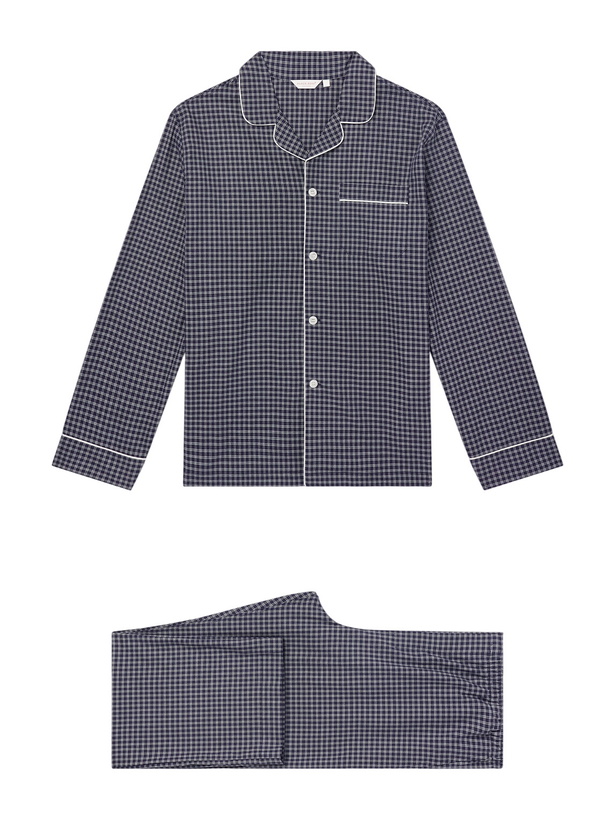 Photo: Derek Rose - Braemar 32 Checked Cotton-Twill Pyjama Set - Blue