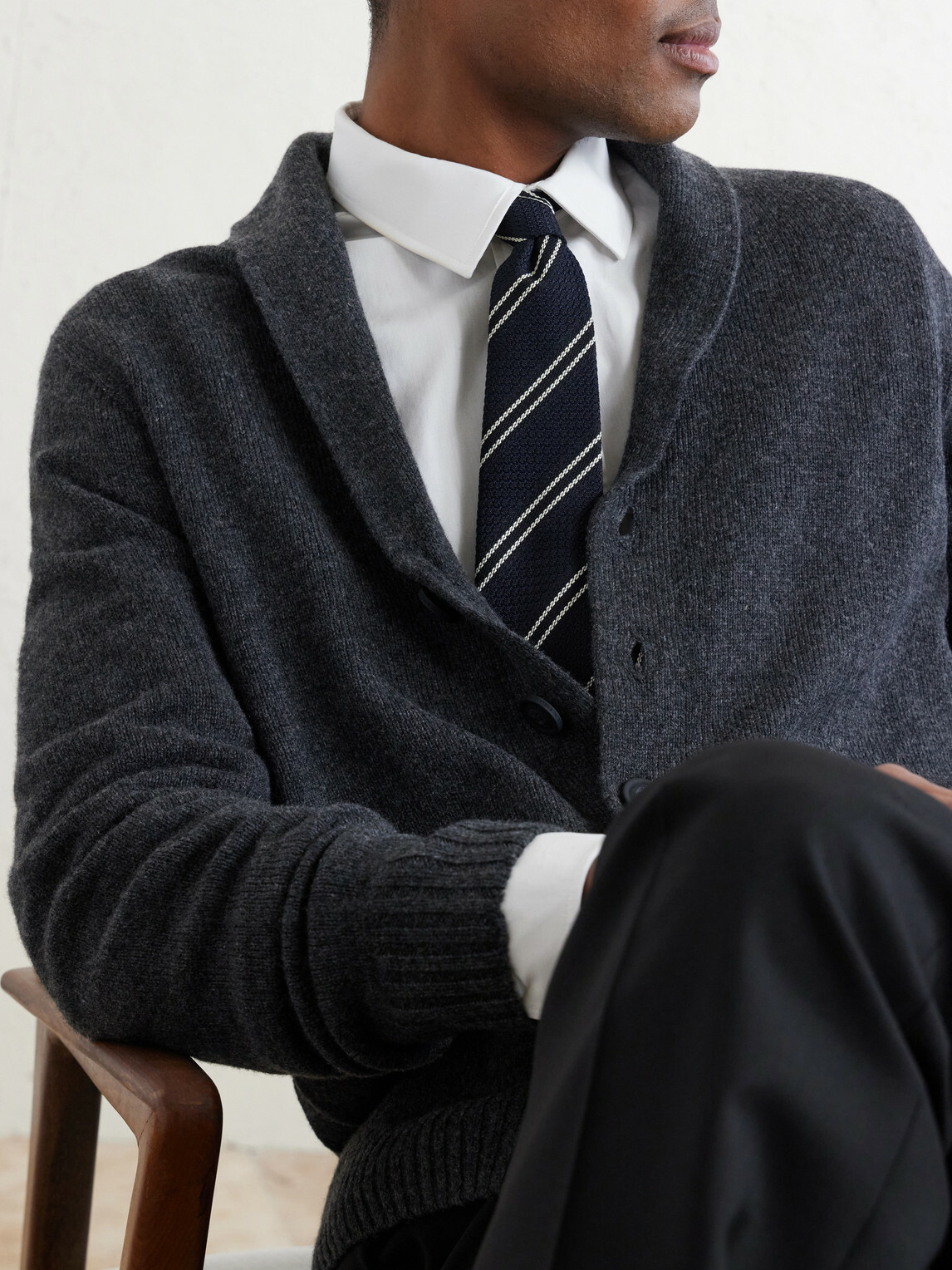 John Smedley - Rockford Shawl-Collar Recycled-Cashmere and Merino Wool-Blend Cardigan - Gray