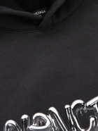 Balenciaga - Logo-Print Cotton-Blend Jersey Hoodie - Black