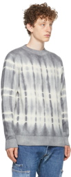 The Elder Statesman Grey Tie-Dye Wire Simple Sweater