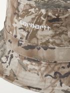 CARHARTT WIP - Logo-Embroidered Camouflage-Print Cotton-Canvas Bucket Hat - Neutrals