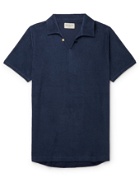 OLIVER SPENCER LOUNGEWEAR - Ashbourne Cotton-Blend Terry Polo Shirt - Blue