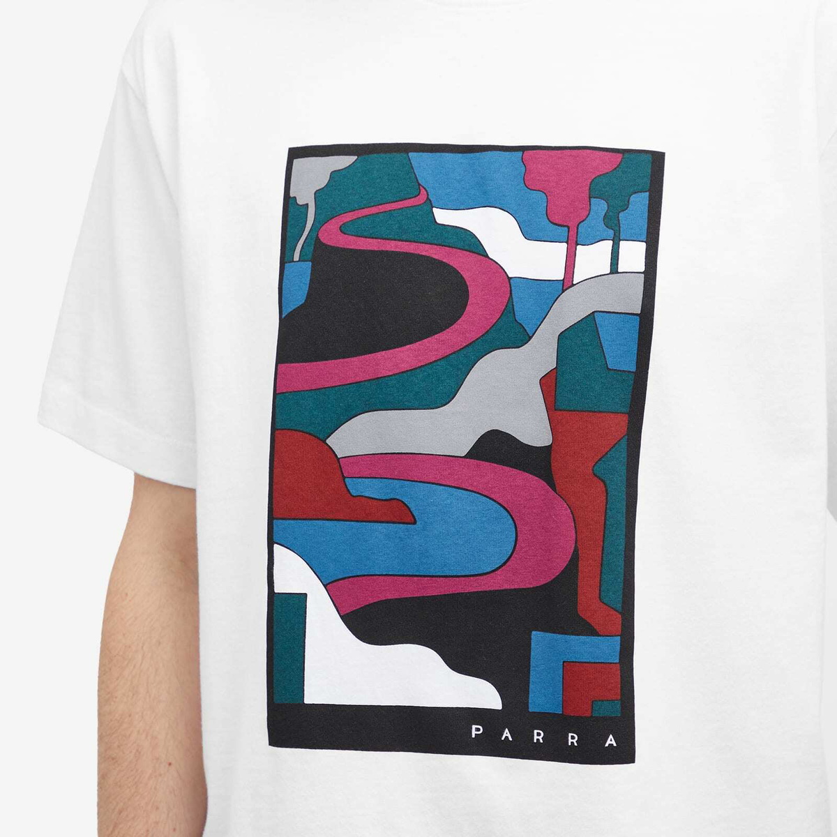 【BY PARRA】バイパラ The Stelvio Tee By Parra Men's The Stelvio T-Shirt in White By Parra