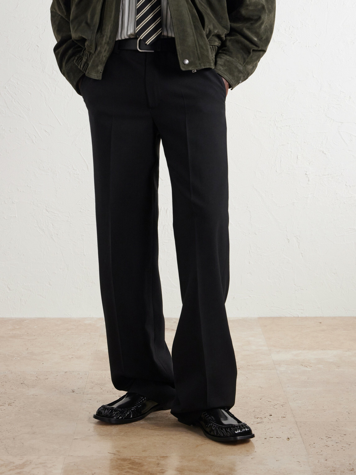 SAINT LAURENT - Theobald Cassandre-Embellished Leather Loafers - Black