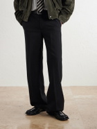 SAINT LAURENT - Theobald Cassandre-Embellished Leather Loafers - Black